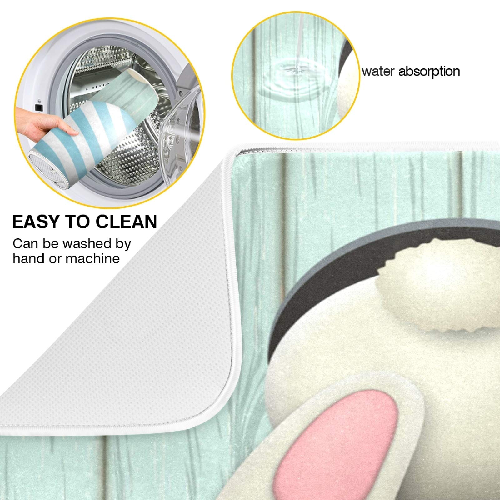 SUABO 16x18 Inch Easter Eggs Dish Drying Mat - Absorbent Microfiber Kitchen Mat for Dishes, Cups & Utensils | Reversible & Quick-Drying | Perfect for Easter Decor, Kitchen Counter & Sink Area