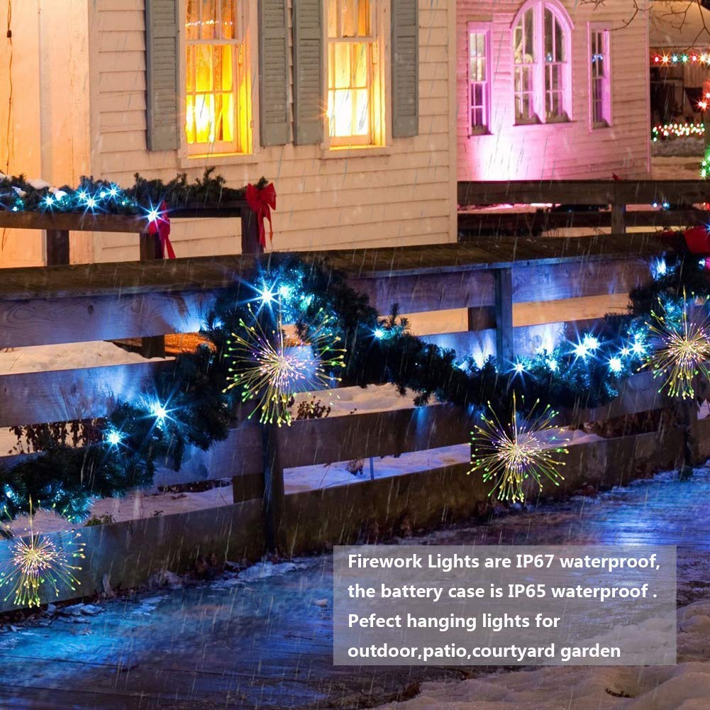 FOOING 4 Pack LED Fairy Lights - 8 Modes with Remote for Wedding Party Garden Decoration