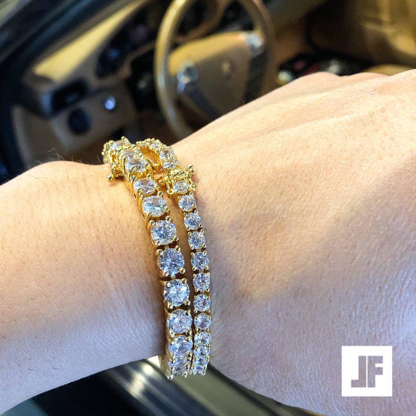 6mm Gold Lab-Grown Diamond Tennis Bracelet for Women - Elegant & Durable Jewelry for Parties, Weddings & Everyday Wear