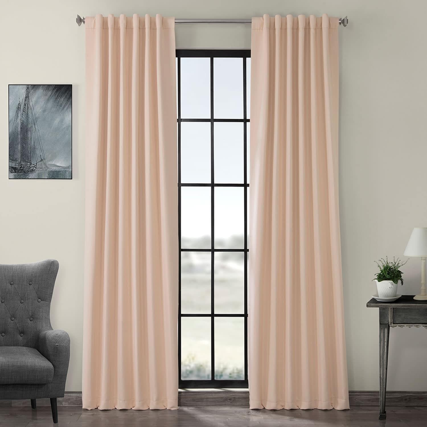 Bellini Peach Blackout Curtains - Thermal Insulated Room Darkening Drapes for Bedroom, Living Room & Nursery - Noise Reducing & Energy Efficient Window Treatments