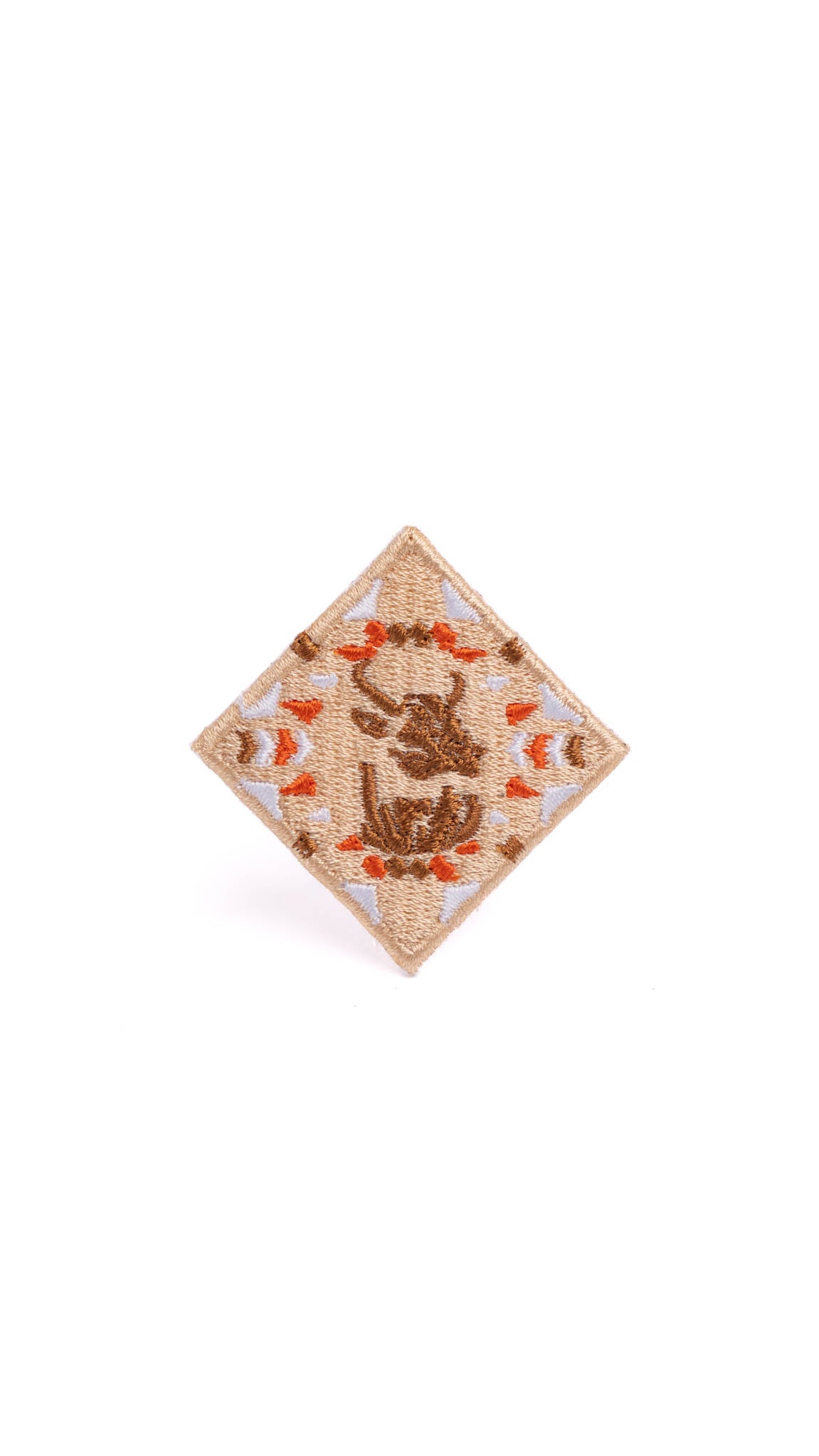 Rock'em Aztec Print Diamond Hat Patch 2024 | Trendy Embroidered Iron-On Patch for Hats, Jackets & Bags | Perfect for DIY Fashion, Costume Accessories & Festival Outfits