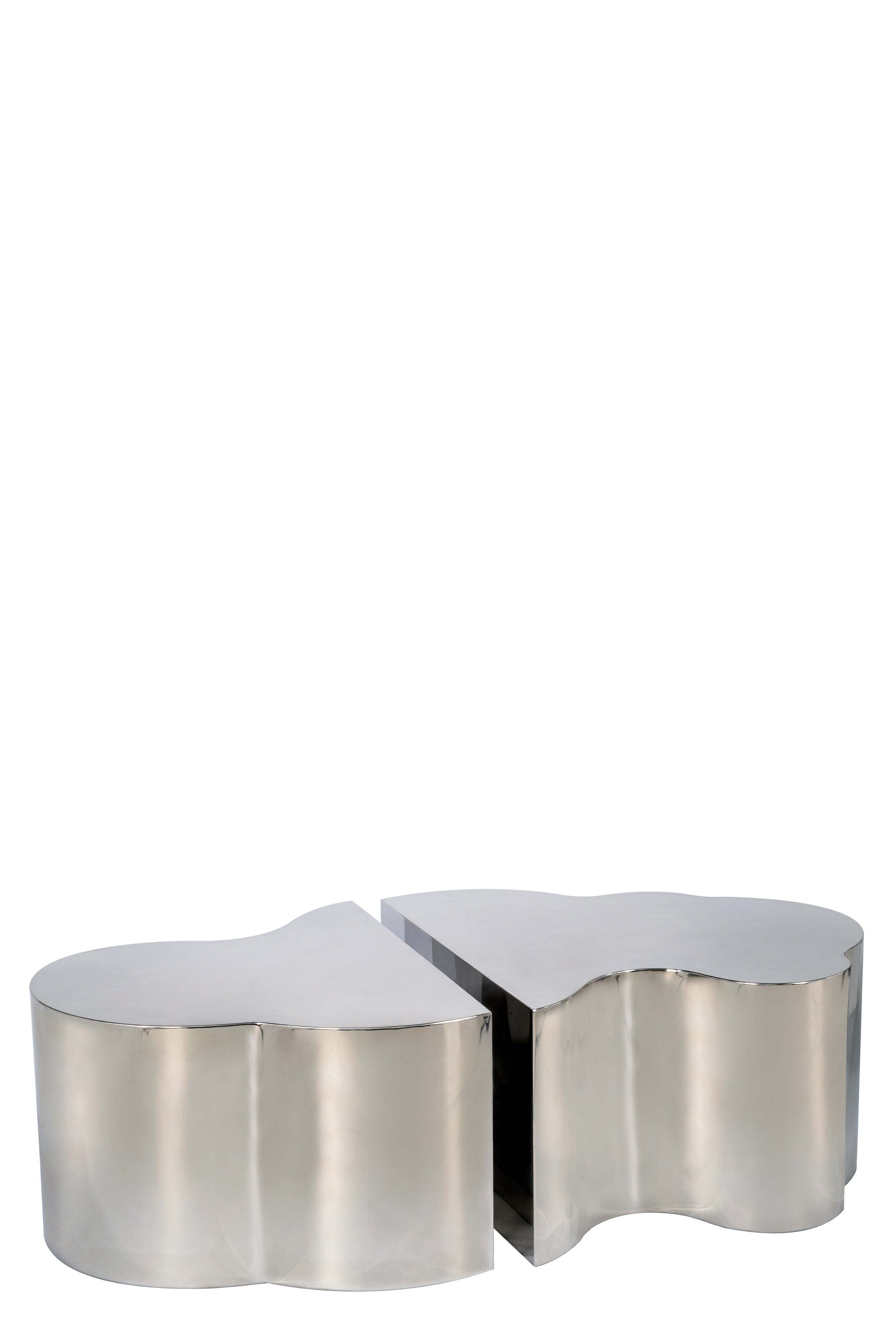 Modern Silver Luca Coffee Table Set of 2 - Stylish Living Room Furniture for Small Spaces & Home Decor