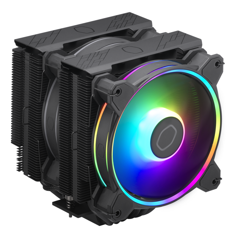 Cooler Master Hyper 622 Halo ARGB CPU Air Cooler - Dual Tower Heatsink with 6 Heat Pipes, 120mm PWM Fan, RGB Lighting - Compatible with Intel LGA 1700/1200/1151 & AMD AM5/AM4 - Perfect for Gaming PCs & High-Performance Workstations
