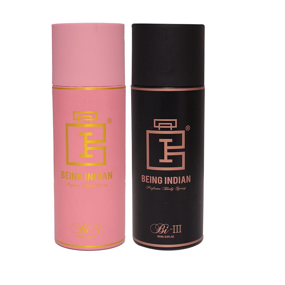 Being Indian Perfume Body Spray Combo Pack - Bi-V & III Fragrance Set for Men & Women | Long Lasting Scent for Daily Use, Office, Date Night & Special Occasions