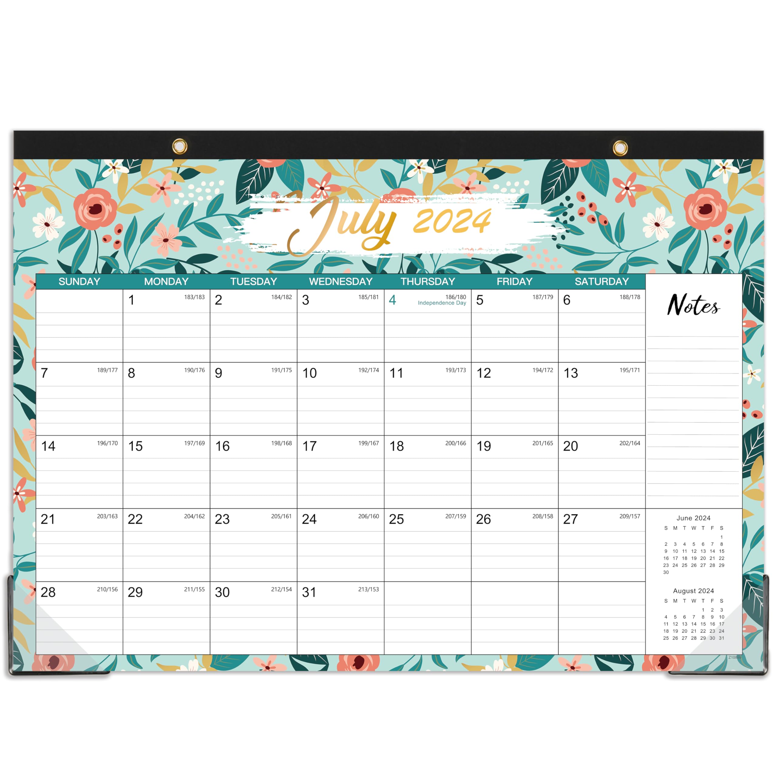 2024-2025 Academic Planner Calendar (July 2024 - December 2025) | 18-Month Desk Calendar with Note Section, Cutting Lines & Corner Protector | 17
