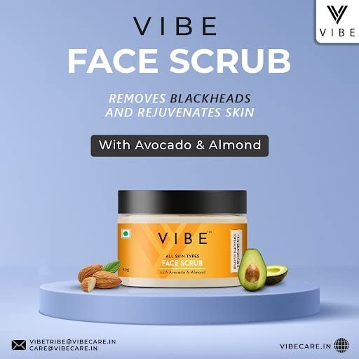 VIBE Vitamin C Oatmeal & Green Tea Face Wash 100ml + Blackhead Removal Scrub 50g Combo Pack | Skin Brightening & Tan Removal for Women & Men | Daily Cleansing & Exfoliating Routine