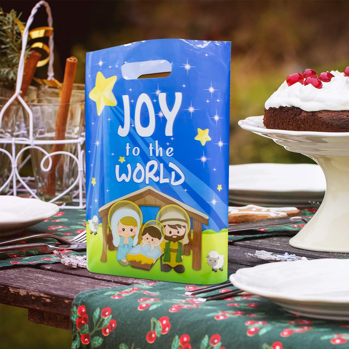 25Pcs Nativity Themed Goodie Bags - Christmas Party Favors for Vacation Bible School, Sunday School & Holiday Celebrations - Perfect for Kids' Treats, Church Events & Festive Gatherings