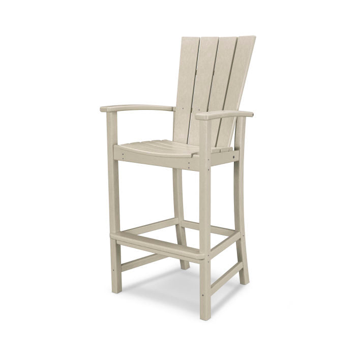 POLYWOOD Quattro Adirondack Bar Chair - Outdoor Patio Furniture, All-Weather Resin Wicker Bar Stool for Deck, Poolside, Garden & Backyard Relaxation