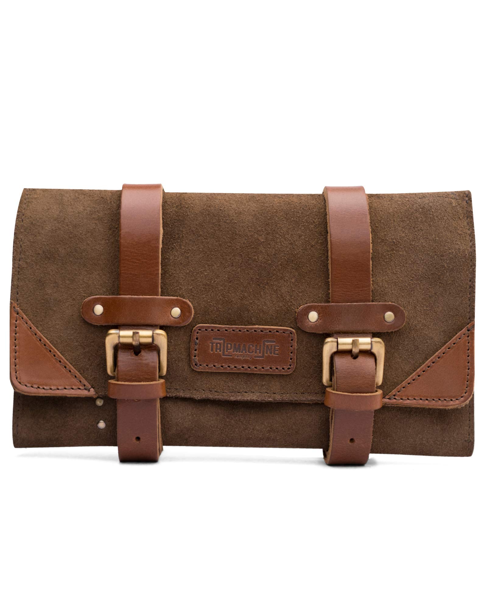 Trip Machine Company Leather Tool Roll - Premium Tobacco Tan Leather Organizer for Tools, Knives & DIY Supplies | Perfect for Workshops, Garages & Outdoor Adventures