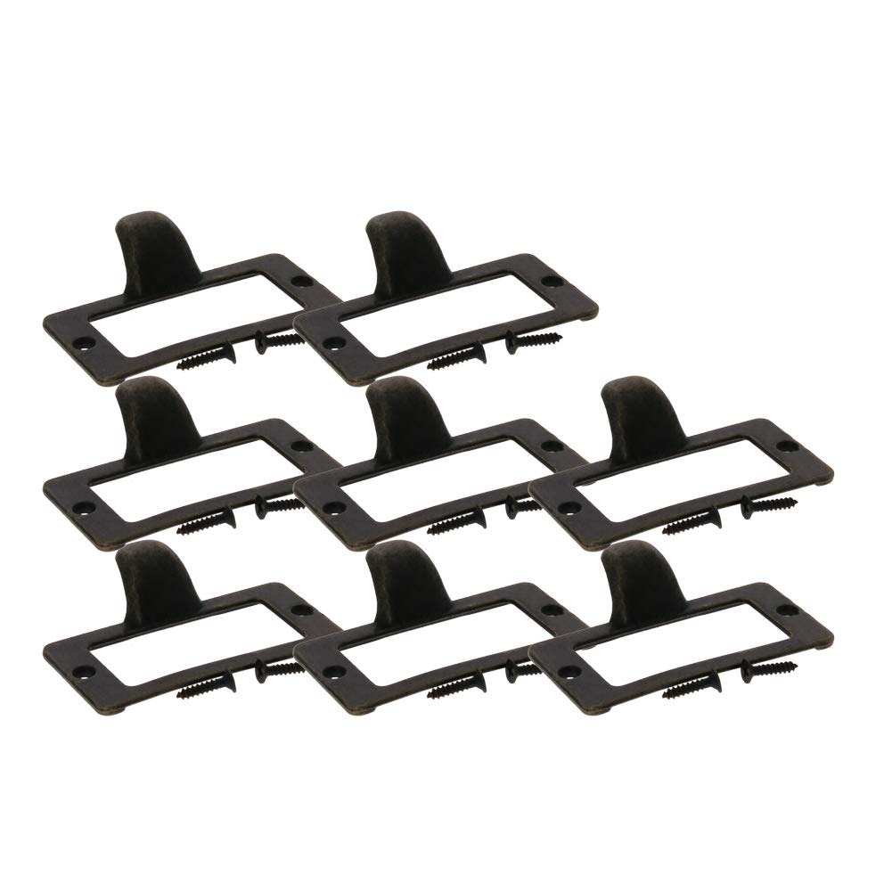 Vintage Zinc Alloy Label Holder Pull Handles for Cabinet Wardrobe - 8PCS Set with Screws