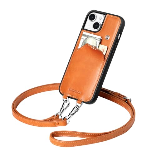 Premium Genuine Leather Wallet Phone Case for iPhone 13 (6.1