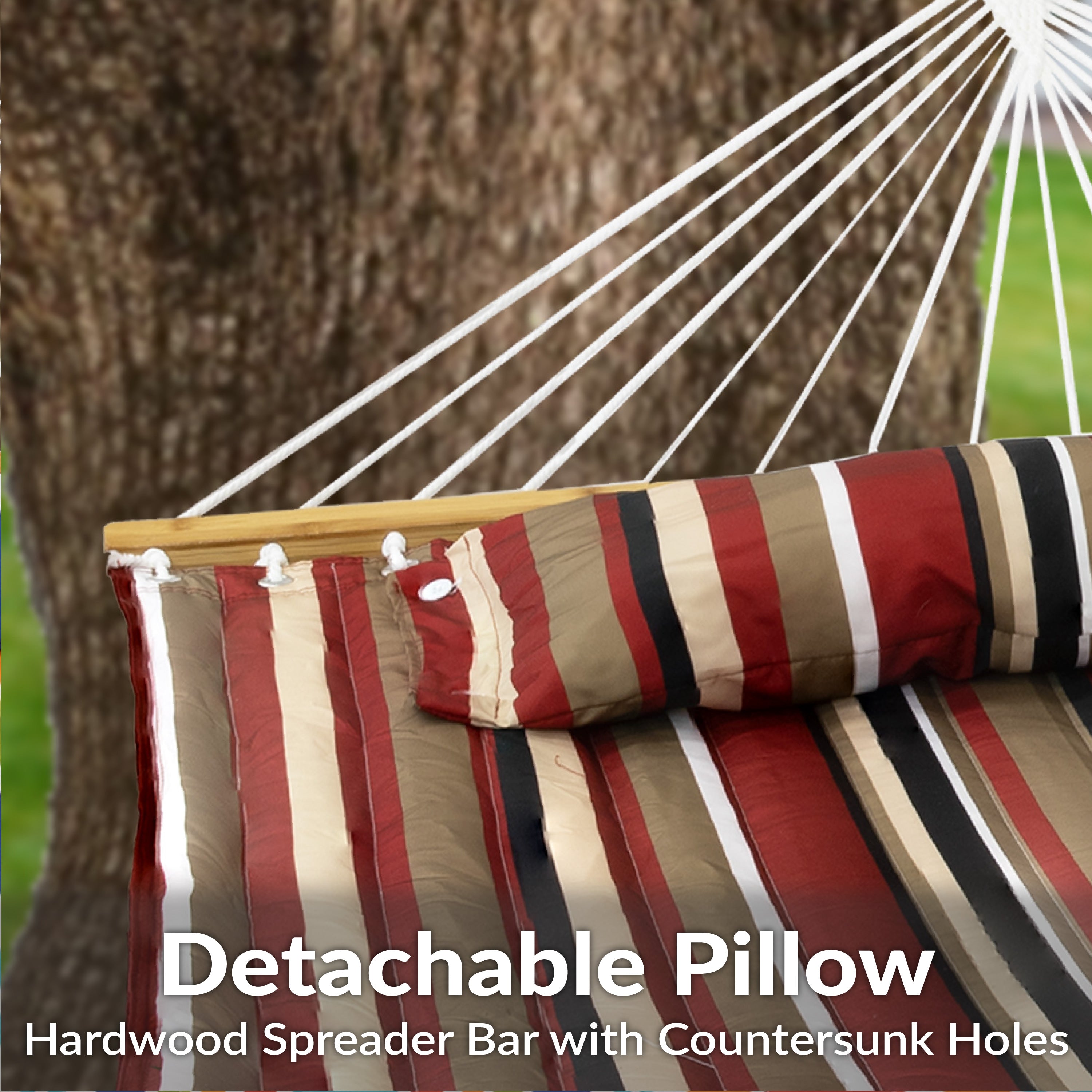 Sunnydaze 2 Person Extra Large Quilted Outdoor Hammock - 77.5