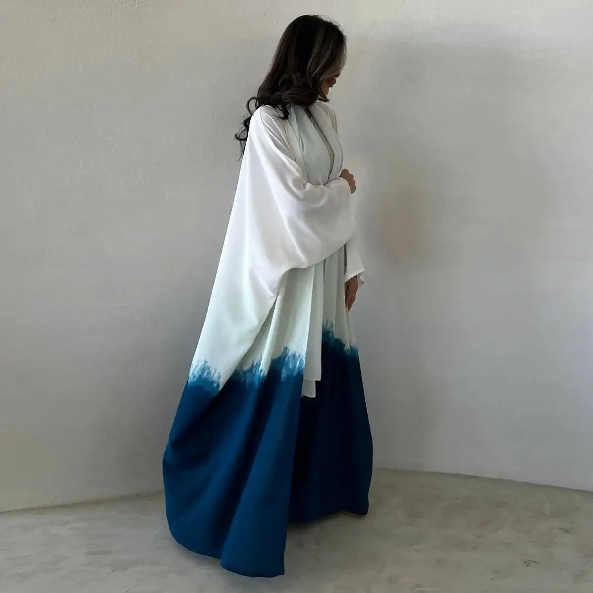 Trendy Tie Dye Muslim Women's Cardigan Open Abaya Dress - Modest Fashion for Prayer, Home & Casual Outings