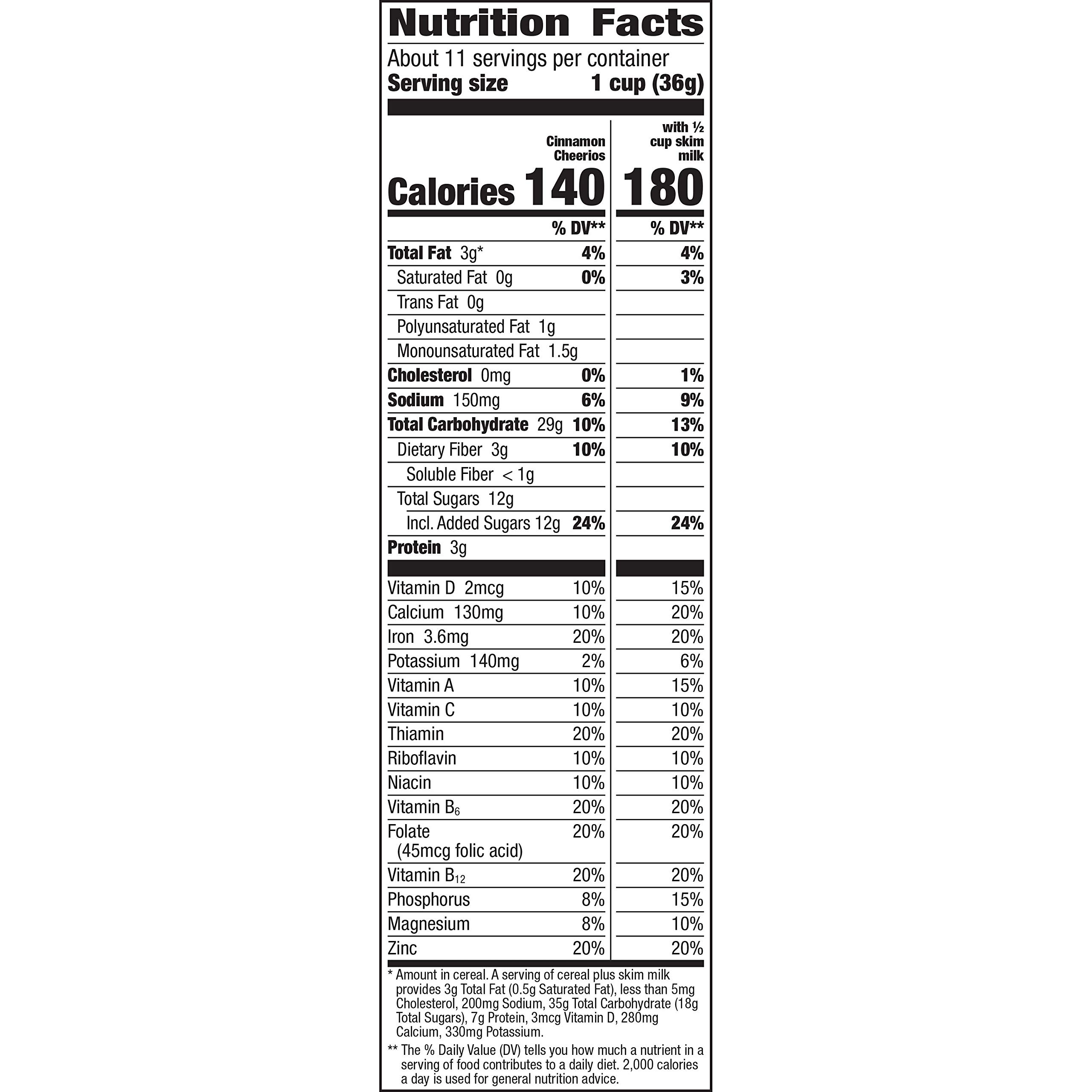 Gluten Free Cinnamon Cheerios Cereal - 14.3 oz Box - Healthy Breakfast & Snack for Kids & Adults