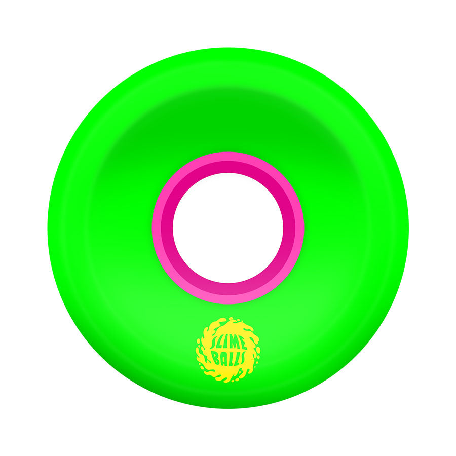 Mini OG Slime Wheels 54.5mm 78a Green Pink - Premium Skateboard Wheels for Smooth Riding & Tricks - Perfect for Street Skating, Park Rides & Longboard Cruising
