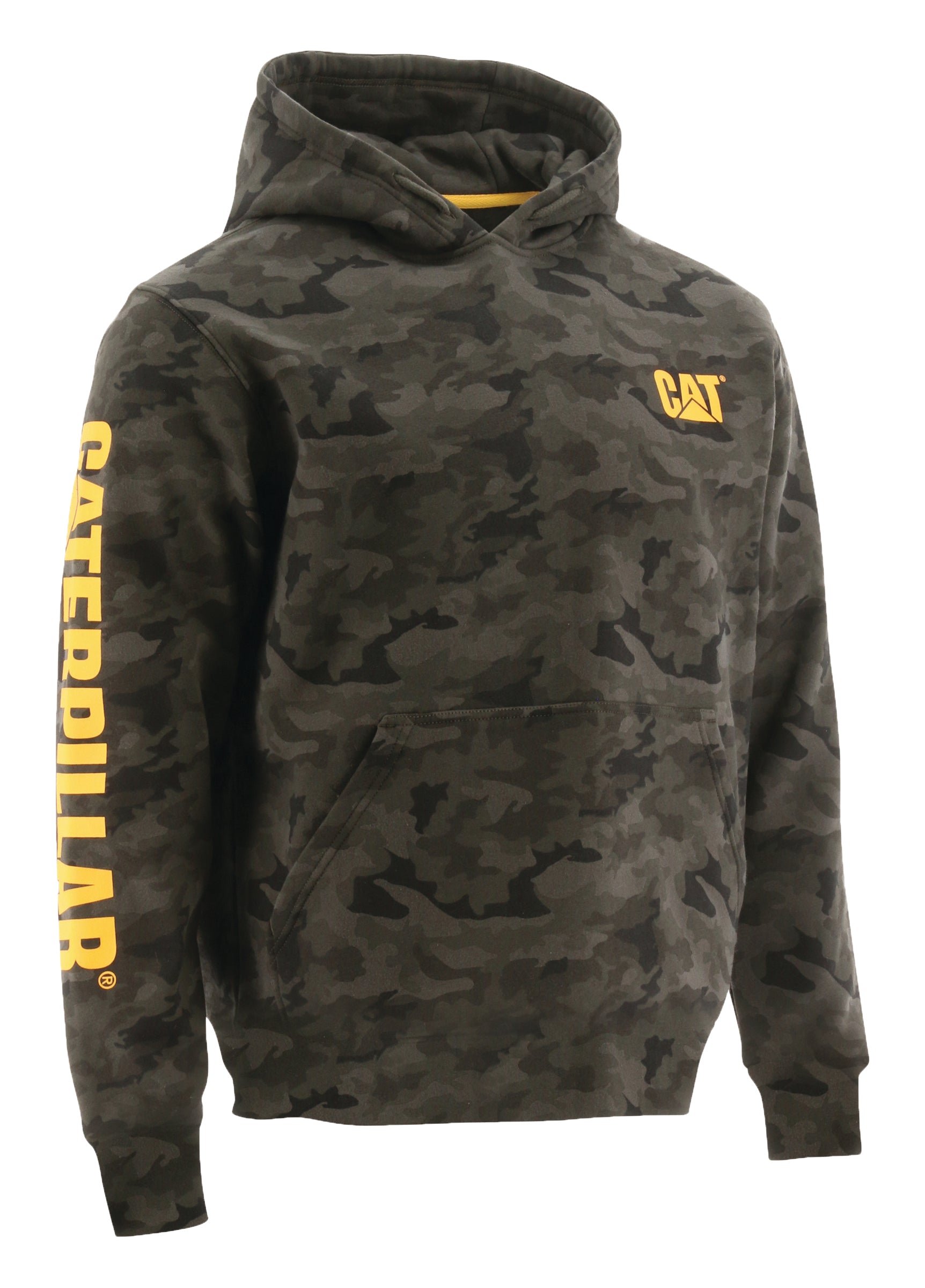 Men's CAT Logo Banner Pullover Hoodie - Comfortable & Stylish Casual Wear for Work, Outdoor & Everyday Use