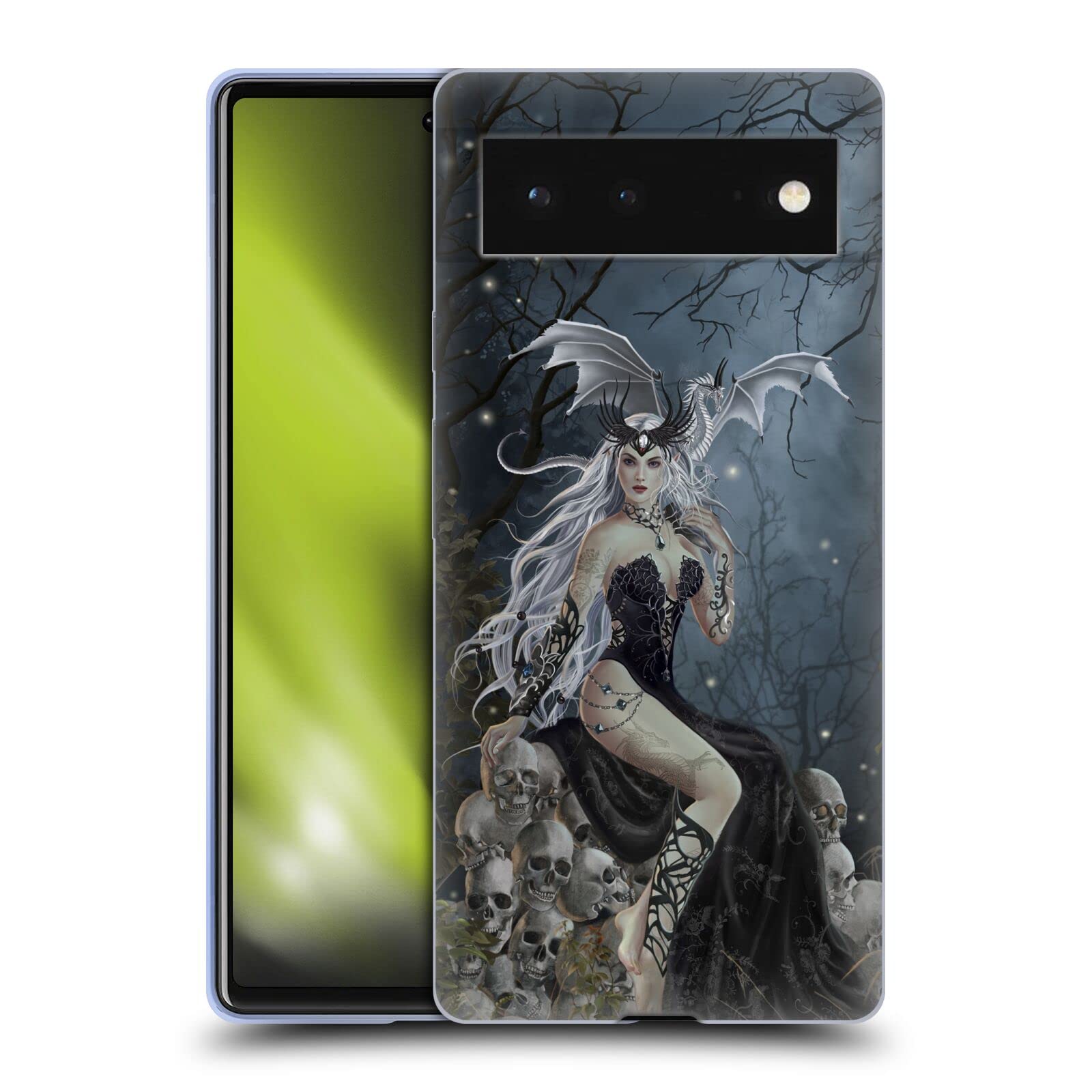 Nene Thomas Gothic Phone Case for Google Pixel 6 - Skull Dragon Design for Fantasy Lovers