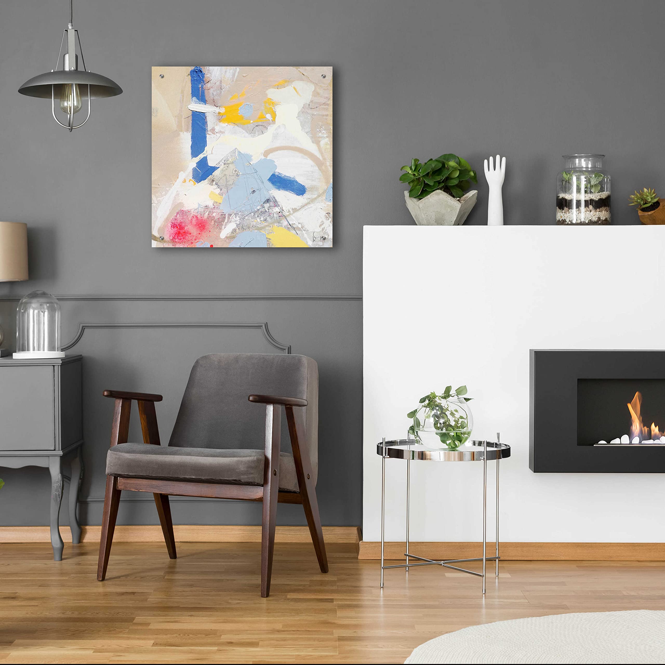 Epic Art 'Verano' by Alba Escayo - Vibrant 24x24 Inch Acrylic Glass Wall Painting - Modern Home & Office Decor for Living Room, Bedroom or Gallery Display