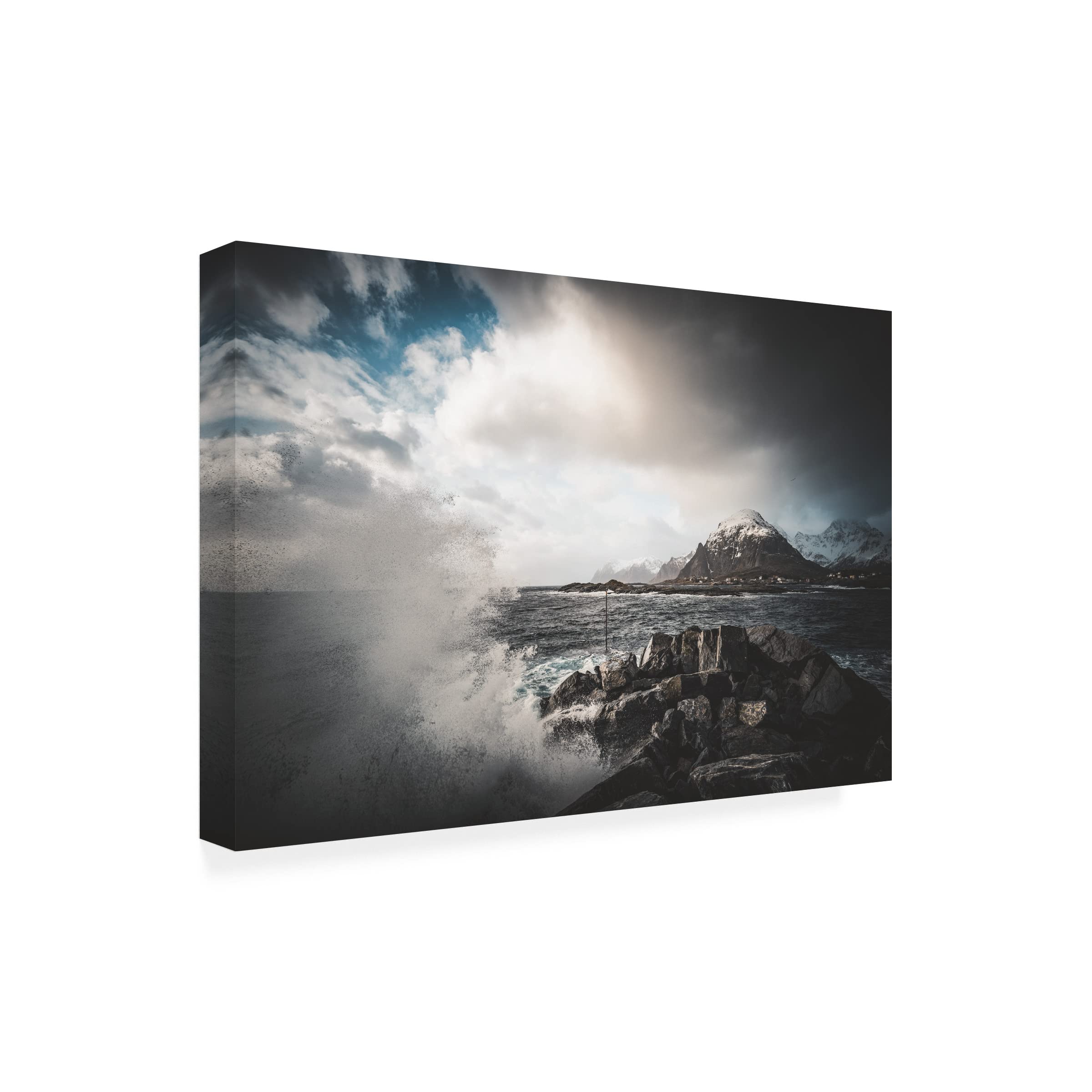 Trademark Fine Art 'One More Wave' Canvas Wall Art by Philippe Sainte Laudy - Ocean Themed Painting for Beach House Decor, Living Room & Office Wall Decor