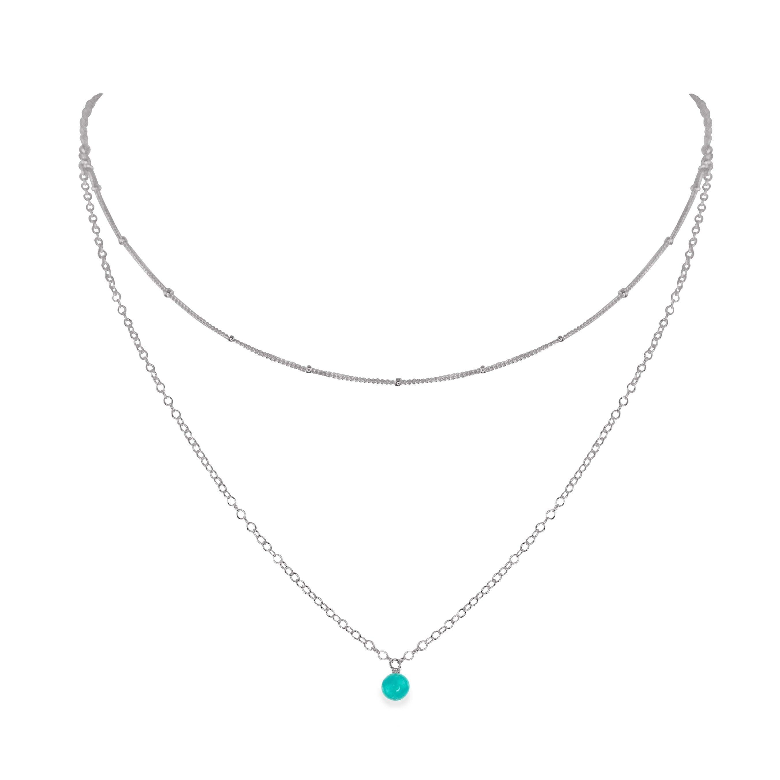 Turquoise Gemstone Layered Choker Necklace for Women | Bohemian Style Beaded Chain Jewelry | Perfect for Festivals, Weddings & Everyday Wear