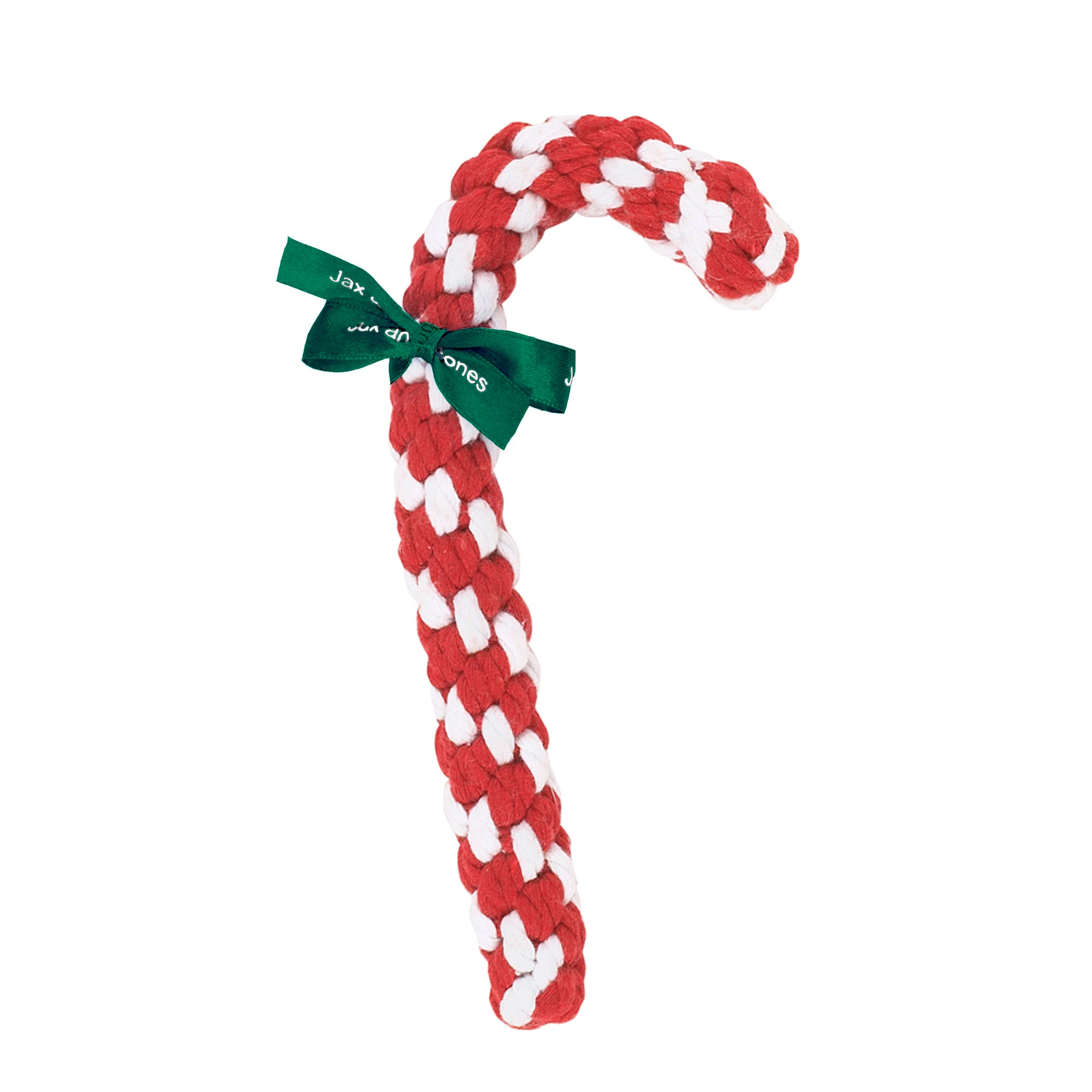 Jax & Bones Red & White Candy Cane Rope Dog Toy - Durable Chew Toy for Medium & Large Dogs - Perfect for Playtime, Training & Teeth Cleaning - Holiday Gift for Pets