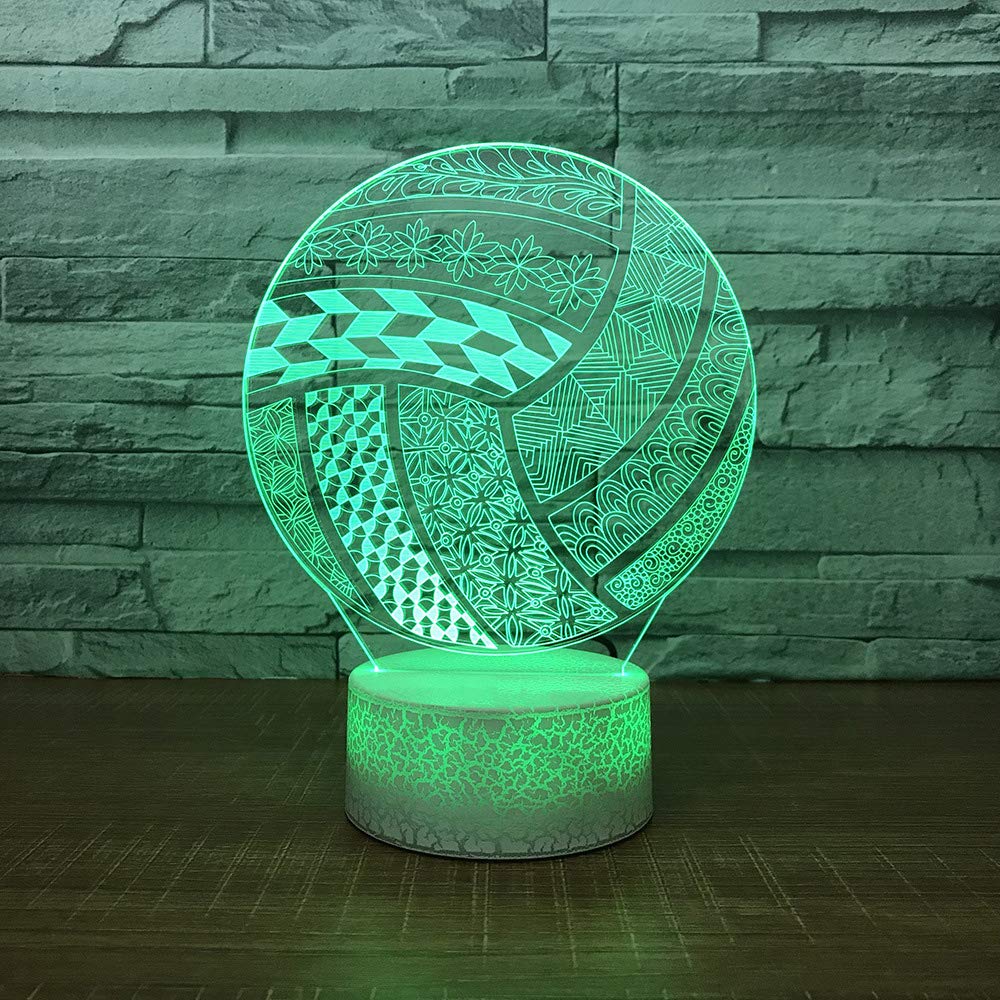 3D Basketball Night Light LED Touch Switch Desk Lamp - 7 Color Changing Optical Illusion Lamp for Kids Room, Bedroom Decor - Perfect Gift for Christmas, Birthday, Children's Day (Boys Girls Gift Idea) - Home Office Nursery Decor Toy with Cool Visual Effects