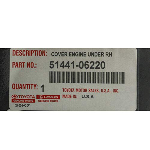 Toyota 51441-06220 Engine Under Cover Shield - Replacement Splash Guard for Toyota Vehicles | Protects Engine from Road Debris & Water Damage | Perfect for Off-Roading, Winter Driving & Daily Commutes