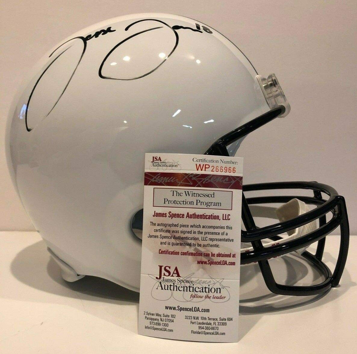 Authentic Jesse James Autographed Penn State Full Size Football Helmet with JSA COA - Perfect for Collectors, Sports Memorabilia Displays & Fan Cave Decor