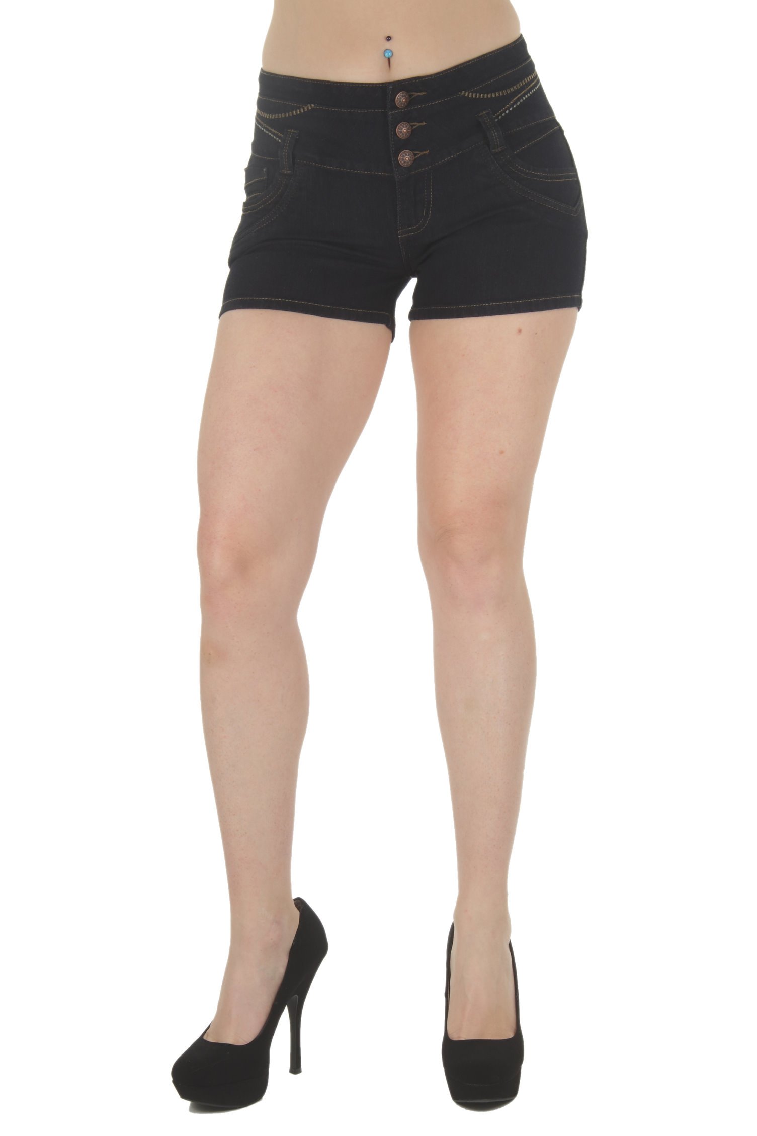 Fashion2Love Plus Size Butt Lifting High Waist Denim Shorts for Women - Booty Enhancer & Waist Trainer - Perfect for Gym, Workout, and Casual Outfits