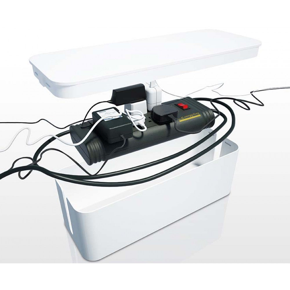 Bluelounge Cablebox - Cable Management Organizer for Desk & Home Office - Tidy Up Wires, Cords & Chargers for Neat Workspace Setup