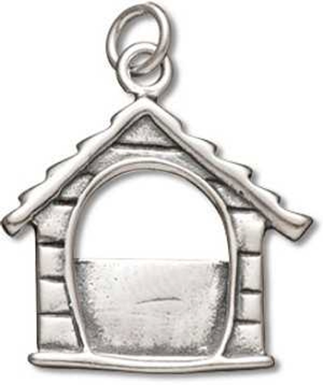 Sterling Silver Wooden Pet Dog House Picture Frame Charm - Handmade Jewelry for Dog Lovers, Perfect for Necklaces, Bracelets & Keepsakes - Ideal for Pet Memorials, Gifts & Home Decor