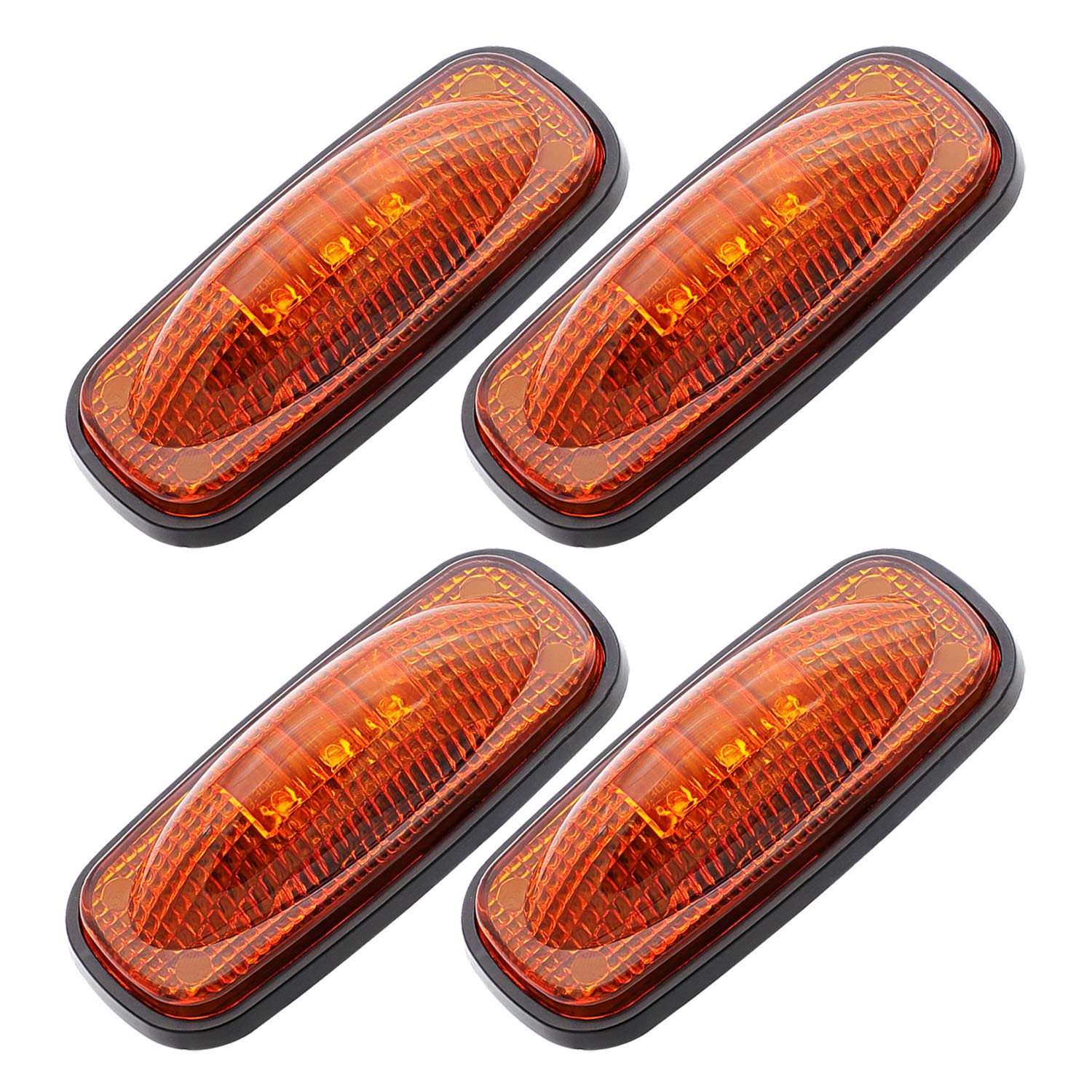 Meerkatt 4-Pack Amber LED Side Marker Lights for 2003-2009 Dodge Ram 3500 HD - Sealed Rear Fender Lamps with 3 SMD Diodes, 12V DC - Perfect for Off-Roading & Truck Customization
