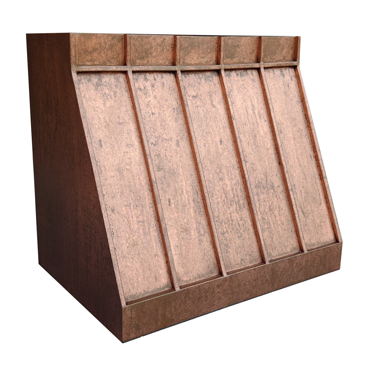 Vintage Sloped Copper Range Hood - Classic Kitchen Ventilation with Modern Design | Perfect for Farmhouse, Rustic, and Retro Kitchen Styles