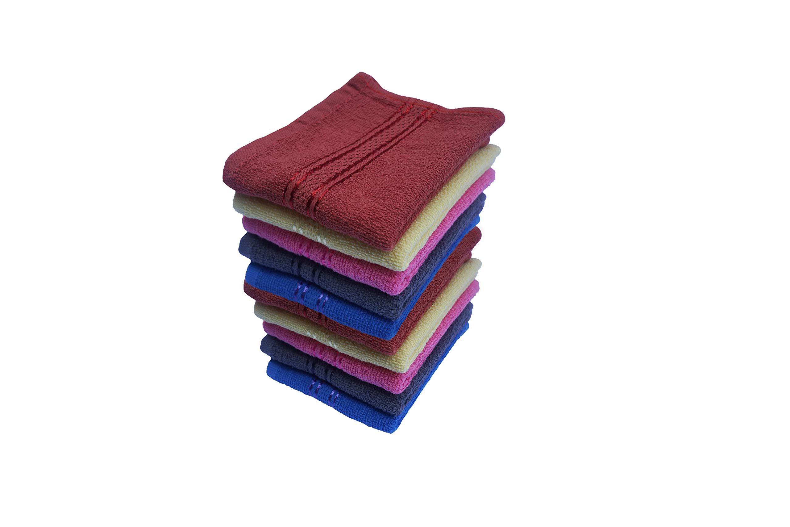 Premium Soft Loom Face Towels for Women & Babies - 10 Pack 10x10 Inch Gentle Washcloths, Handkerchiefs & Small Napkins - Perfect for Skincare, Newborn Care & Daily Use