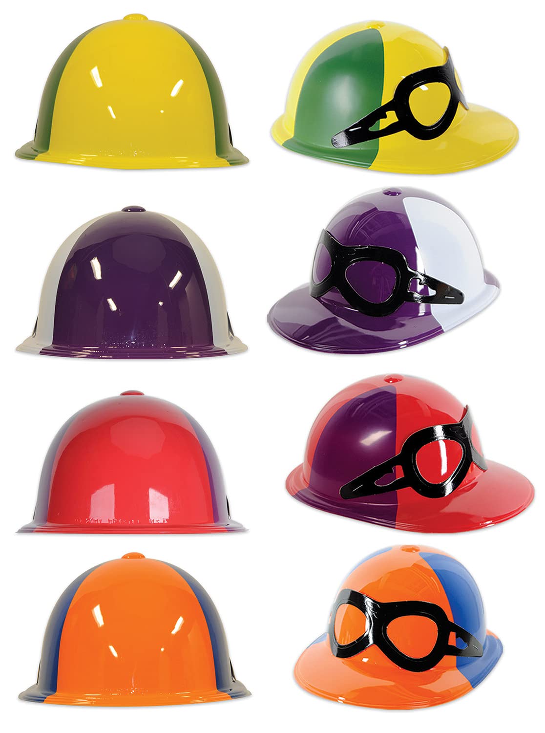 Beistle 48-Piece Colorful Plastic Jockey Helmet Hats for Horse Racing Party Supplies - Race Day Headwear for Kentucky Derby, Equestrian Events & Themed Costume Parties