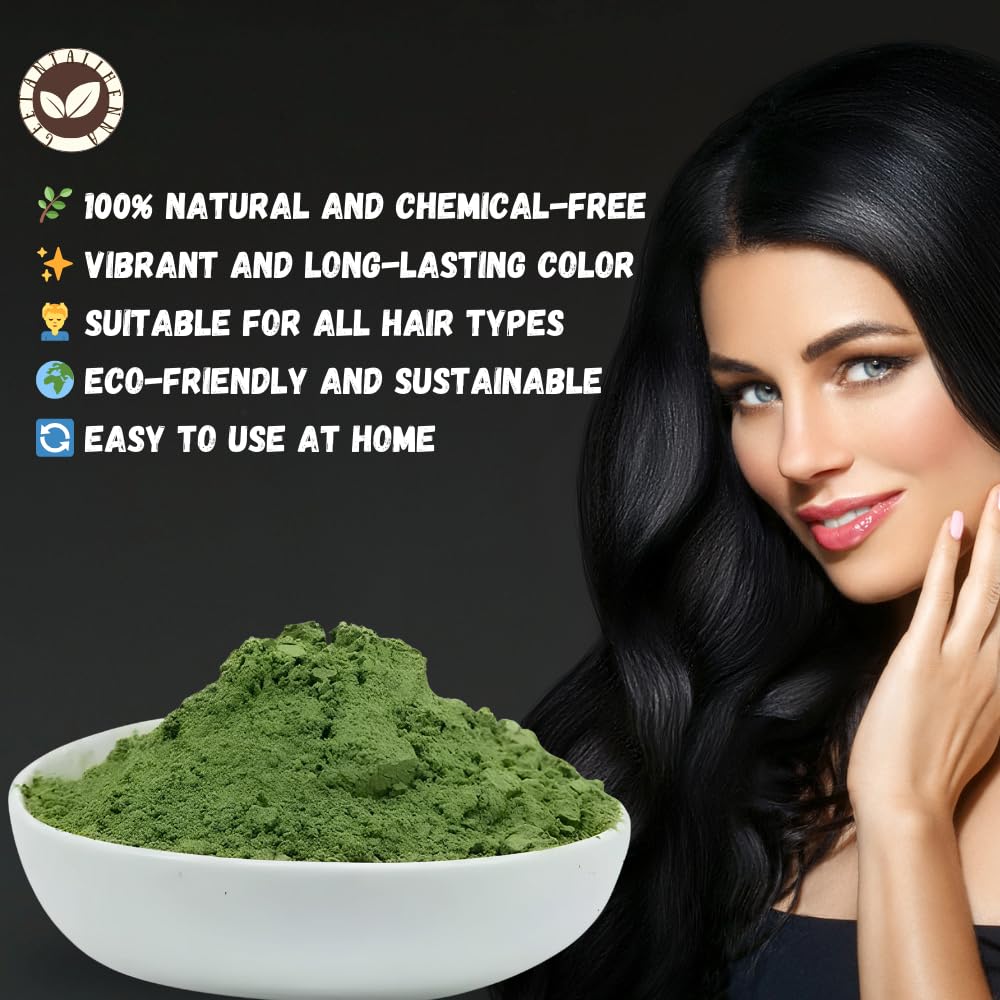 100% Natural Herbal Indigo Powder for Hair Dye - Chemical-Free Hair Color & Strengthening Treatment | Organic Hair Conditioning Care for Men & Women (200g) - Perfect for Gray Coverage, Natural Highlights & Damaged Hair Repair
