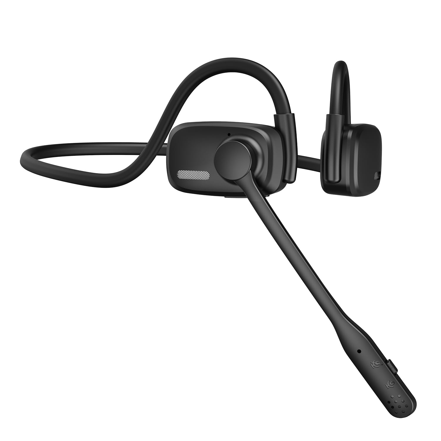 LK12 Bluetooth Wireless Headphones with Noise Cancelling Mic - 15.4mm Diaphragm Driver, Open Ear Design for Comfort - Ideal for Meetings, Running, Cycling & Workouts (Black) | Perfect for Office, Gym & Outdoor Activities