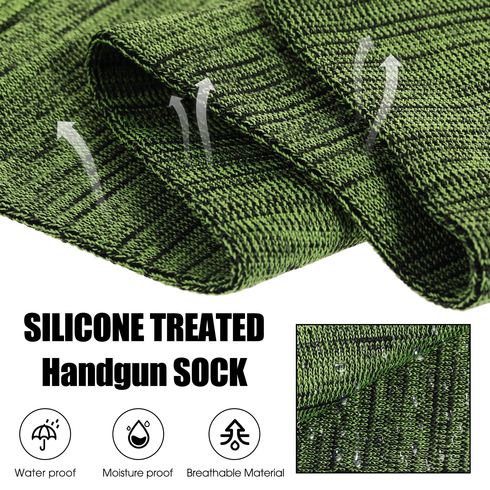 6 Pack 16 Inch Gun Socks - Rustproof Silicone Gun Sleeves with Waterproof Fabric & Drawstring Closure - Tactical Firearm Storage for Hunting, Shooting Range & Gun Safe Organization