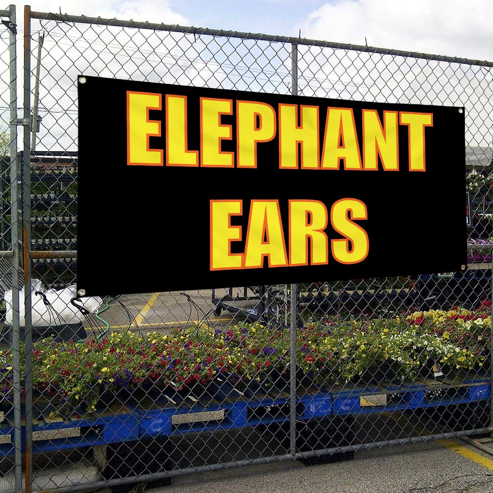 Vinyl Banner - 48x96 Inches with 8 Grommets | Elephant Ears Design | Weatherproof Outdoor Advertising for Business, Industrial Yard Signs | Perfect for Trade Shows, Events, and Storefront Displays