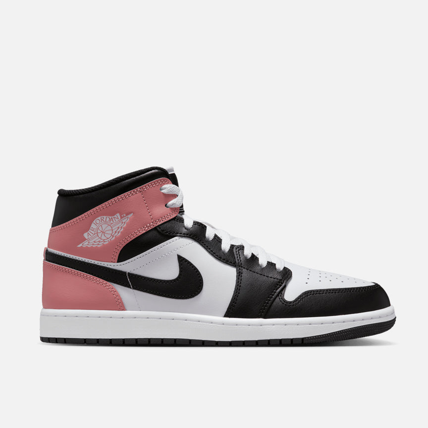 AIR JORDAN 1 MID Sneakers - White/Black/Rust Pink Basketball Shoes for Men & Women | Perfect for Streetwear, Gym & Casual Outfits