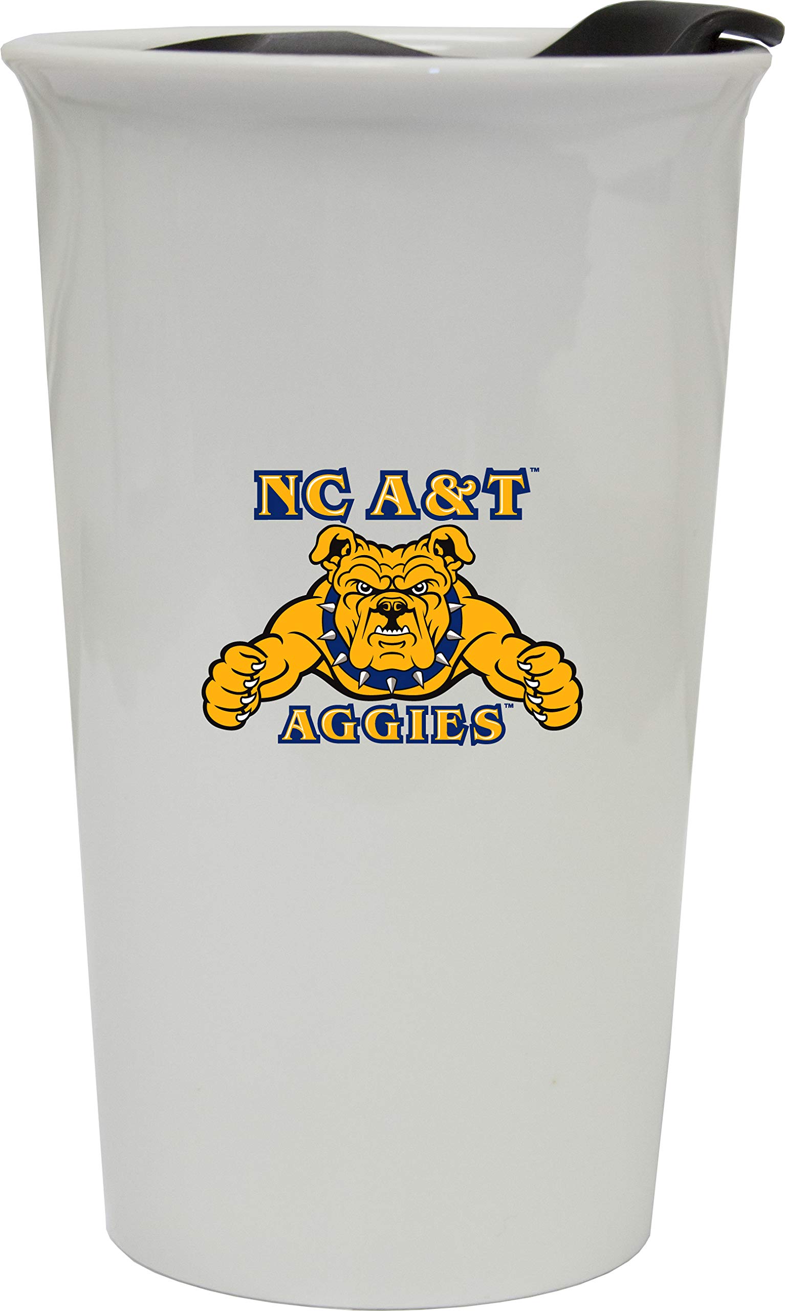 Double Walled Ceramic Tumbler - Insulated Coffee Mug for Hot & Cold Drinks - North Carolina A&T University Themed Gift - Perfect for Office, Travel & Outdoor Use