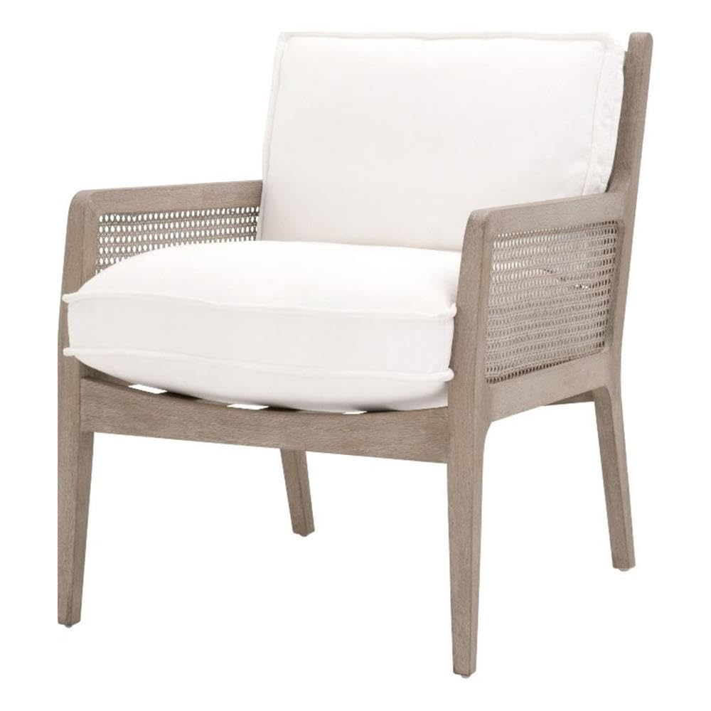 Star International Furniture Stitch & Hand Leone Wood Club Chair in Gray - Mid-Century Modern Accent Chair for Living Room, Lounge & Office - Comfortable Upholstered Armchair with Solid Wood Frame