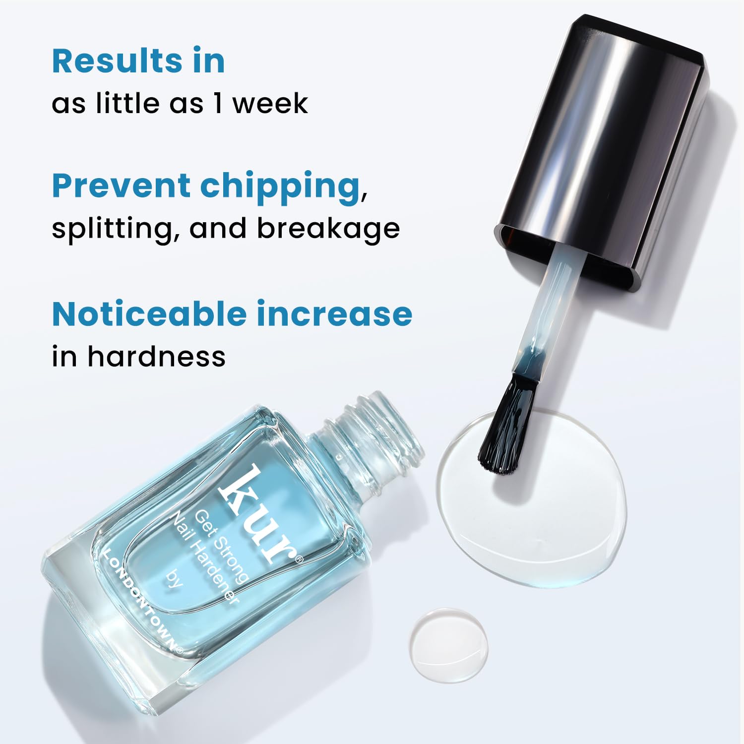 LONDONTOWN Get Strong Nail Hardener & Strengthener - Nail Growth Treatment for Damaged, Weak Nails | Conditioning Care for Long Healthy Nails | .40 fl oz | Perfect for Brittle Nails & Nail Recovery After Gel/ Acrylic Extensions