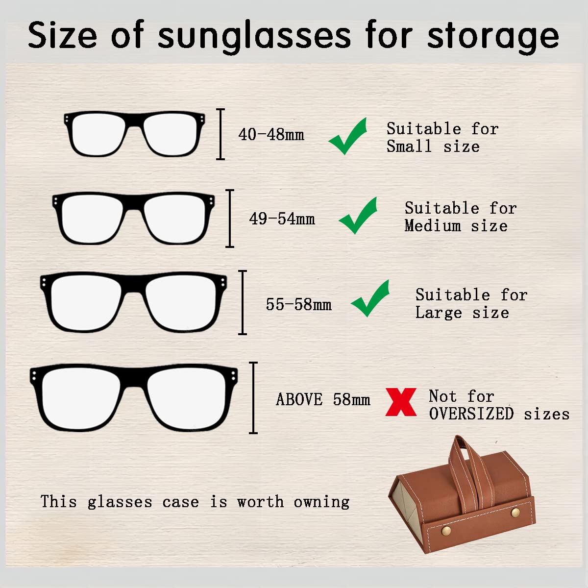 Premium Sunglasses Organizer Case - Travel Sunglasses Storage Holder for Men & Women | Durable Eyeglass Organizer for Car, Office, Beach & Vacation Travel Accessories