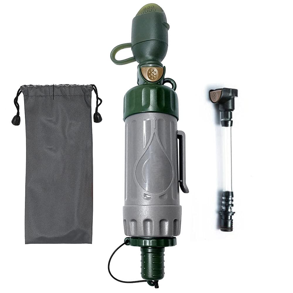 GQYYS 1000L Portable Water Filter Straw - Multi-Function Mini Water Purification System for Outdoor Survival, Hiking, Camping & Emergency Preparedness - Clean Drinking Water Anywhere