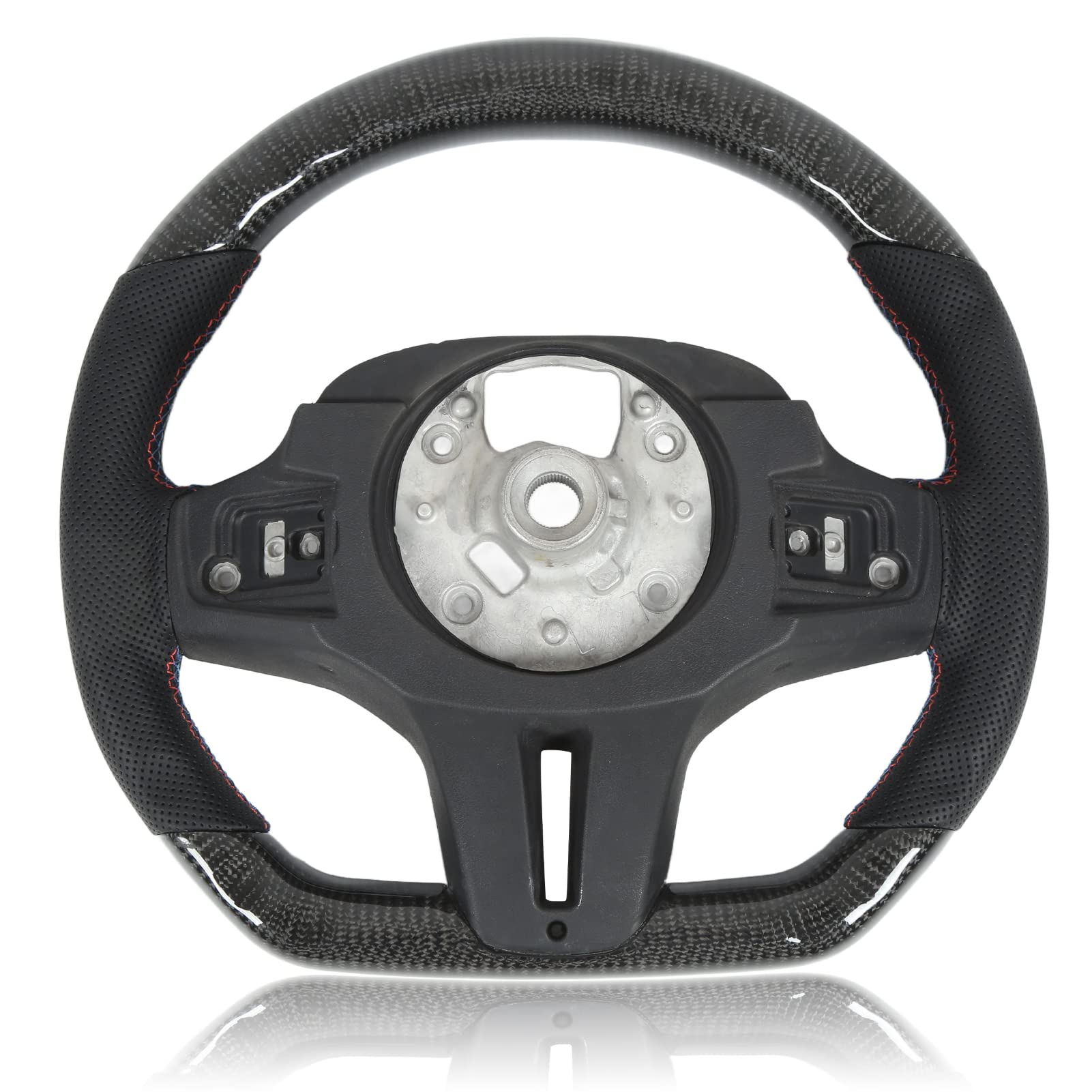 Carbon Fiber Steering Wheel with LED Lights - Flat Bottom, Comfortable Grip & High Heat Resistant for Sports Cars - Perfect for Racing, Drifting & Performance Driving