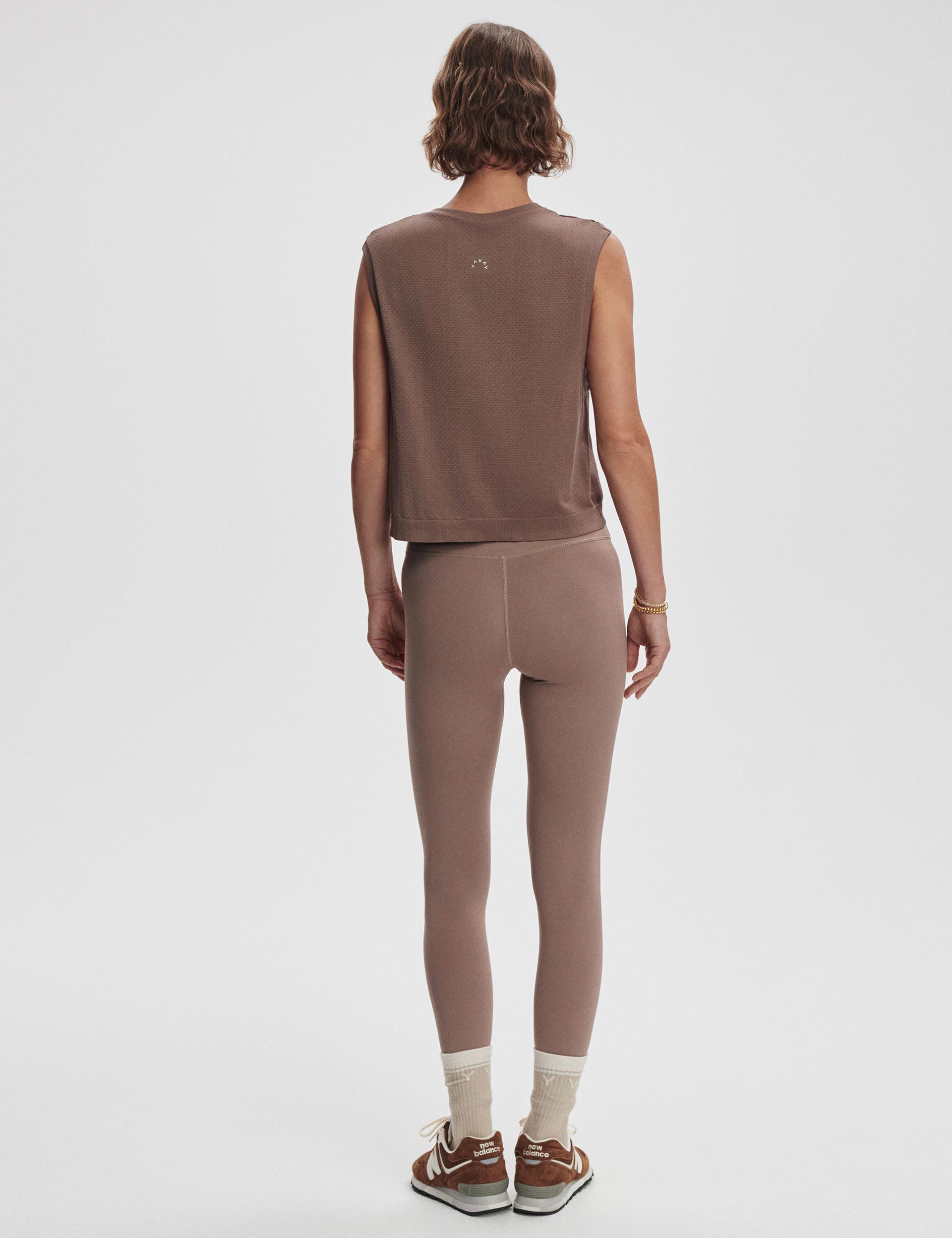 Page Seamless Crop Tank Top - Deep Taupe | Women's Fashion Stretch Yoga Shirt for Workout, Gym & Casual Wear