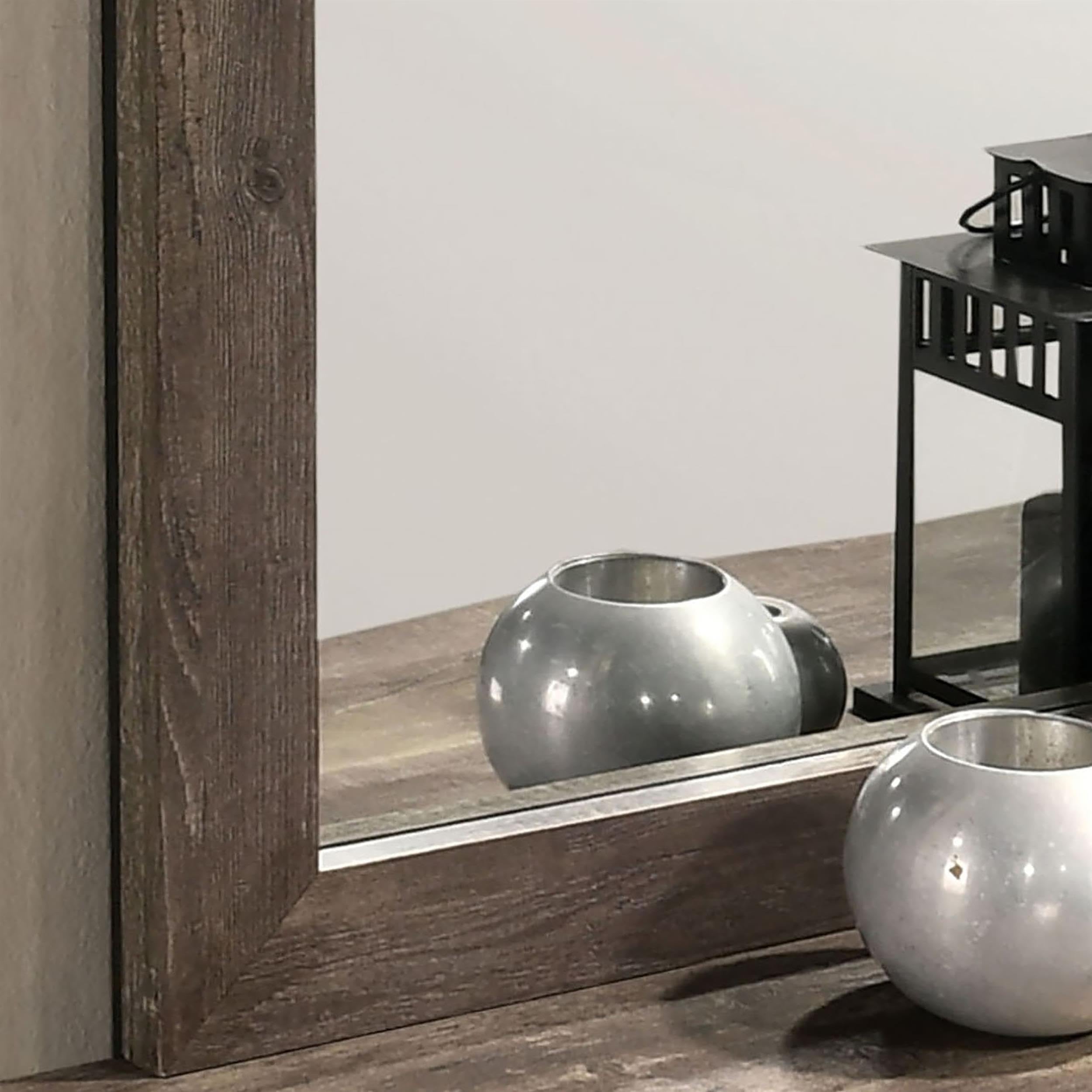 Gafin Transitional Solid Wood Framed Mirror in Gray - Modern Wall Mirror for Bedroom, Living Room & Entryway Decor | Furniture of America