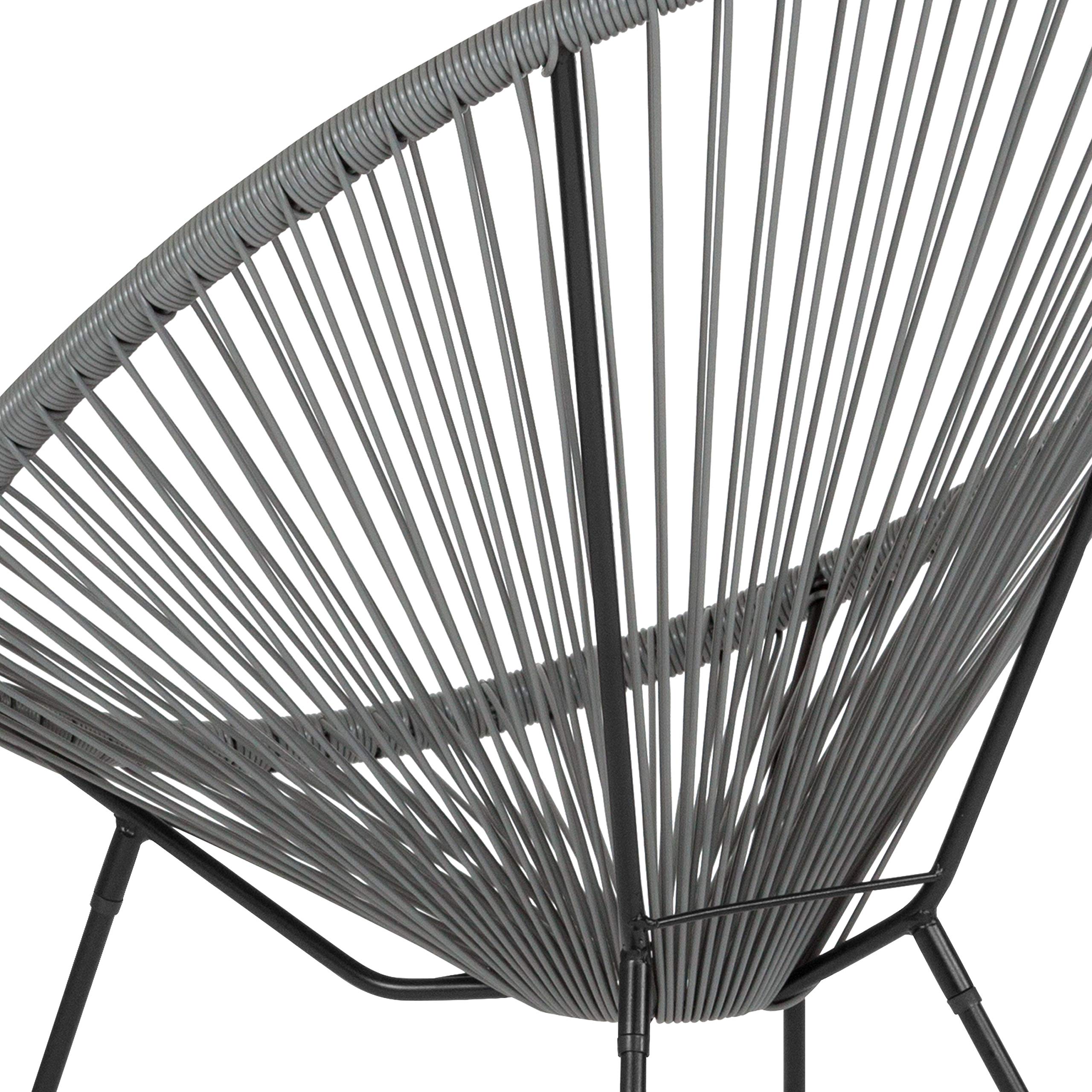 Comfortable Grey Papasan Bungee Lounge Chair - Indoor/Outdoor Relaxation for Patio, Garden, or Living Room