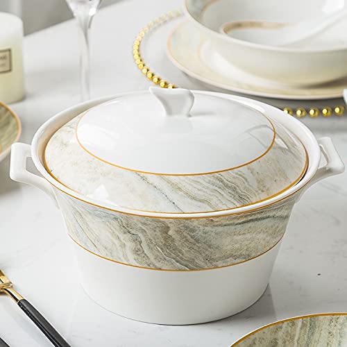 Premium European Bone China Ceramic Tableware Set - Elegant Dinner Plates, Bowls & Chopsticks in Gift Box - Perfect for Fine Dining, Wedding Gifts & Home Decor